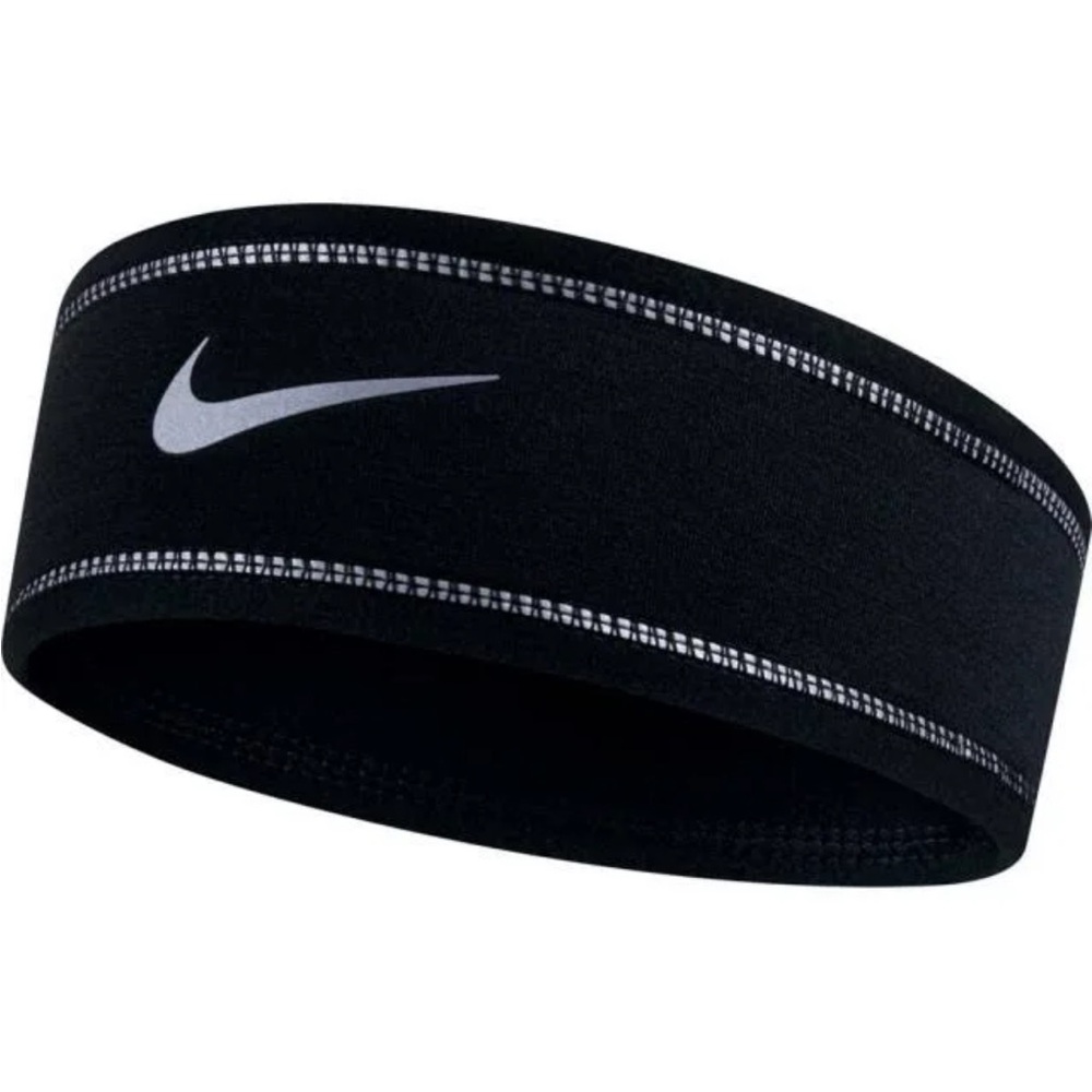 Nike Dri-fit Running Headband black with Silver Reflective Logo